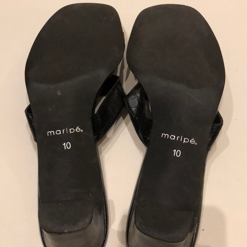 MARIPE Black Heeled Sandal Size 10 - Picture 6 of 6
